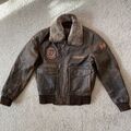 REDSKINS FLIEGER LEDERJACKE JACKE VINTAGE RETRO BRAUN GR. L PILOTEN ARMY G1 TOP