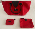 Neu Set (3Tlg)Damen Tasche Handtasche (44 x 22 x 6,5),Kosmetiktasche (18 x 13,5