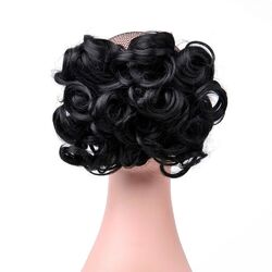  Lockig Haarverlängerung Chignon Kamm Clip In Kurz Curly Haarteil, Schwarz