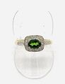 585/ 14KT Goldring, Smaragd , Diamanten 0,18ct, Gr. 60, guter Zustand