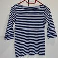 Esprit Damen Shirt Gr.S 3/4 Arm Geringelt Blau Weiss