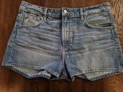 Hot Pants, Short, blau H&M, Gr.44 High waist Shorts, Denim