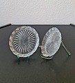 2 Glasuntersetzer Vintage transparent rund mittelgr Glasteller verm Glaskristall