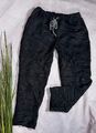 Crinkle Hose Jogpants Stretch Italy Wildleder Optik 2387 SCHWARZ 40 42 44