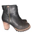 Tommy HILFIGER Leder Stiefeletten Gr. 38 Schwarz Ancle Boots Stiefel Track