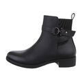 Flache Stiefeletten Damenschuhe 9133 Ital-design In Schwarz