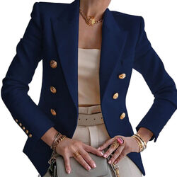  Dame Reverskragen Blazer Jacke Damenblazer Damenjacke Business Sakko Büro Top.