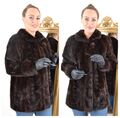 A4267 NERZJACKE NERZ JACKE ECHT PELZ MANTEL PELZJACKE -  REAL MINK FUR JACKET