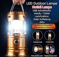 LED Solarleuchte Outdoor Camping Lampe USB Aufladbar Laterne Akku Notfall Licht✔