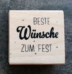 Stempel "Beste Wünsche zum Feste" Motivstempel Holzstempel, unbenutzt 