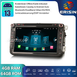 64GB DAB+ Android 13 Autoradio Navi Für VW Passat Golf 5/6 Jetta Tiguan Eos Seat8-Kern√CarPlay√OPS√SWC√Wifi√OBD√DTV√4G√DSP√TPMS√DVD√RDS