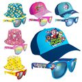 Kinder Sommermütze und Sonnenbrille UV-Schutz für den Urlaub - Design wählen