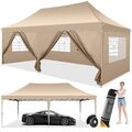 Pavillon 3x6m Wasserdicht Faltpavillon Pop Up Zelt Gartenzelt mit 6 Seitenteilen