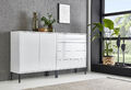 BMG Möbel Schubladen Schuh Kommode, Sideboard Mailand Set 3, mit Metallfüßen