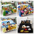 Kinder Mickey Mouse Bettbezug Bettwäsche Set 135x200 200x200 Kissenbezüge 80x80