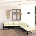 vidaXL 8-tlg. Garten-Lounge-Set mit Kissen Poly Rattan Schwarz NAR