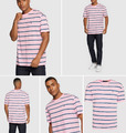 POLO RALPH LAUREN Striped Rosa Tee T-Shirt Shirt Classic Fit Pure Cotton New L