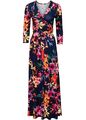 Maxikleid mit Blumenprint Gr. 40/42 Blau Rosa Casual-Kleid Maxi-Dress Neu*