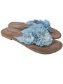 LAZAMANI Flip Flop Sandalen Damen Gr. DE 39 blau-braun Casual-Look