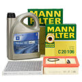 MANN Filterset + 5L ORIGINAL 5W30 dexos1 Gen3 Motoröl für OPEL CORSA D E 1.0-1.4