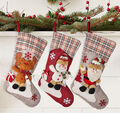 3er Set Nikolausstrumpf Geschenktasche Weihnachtsstrumpf Socken Weihnachtsdekor