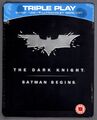 THE DARK KNIGHT / BATMAN BEGINS 5-DISC BLU-RAY STEELBOOK OVP DEUTSCHER TON DELLE