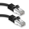 10m RJ45 Patchkabel mit CAT7 Rohkabel  S/FTP Netzwerkkabel LAN DSL Kabel schwarz