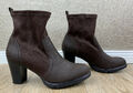 ESPRIT Damen Gr. 38 Stiefeletten braun Velours Leder-Optik Boots High Heels R2