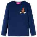 Kinder-Langarmshirt mit Eichhörnchen Pullover Sweatshirt T-Shirt Marineblau 104 