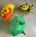 Kinderregenschirm Regenschirm Umbrella Frosch Ente Biene gelb grün schwarz 