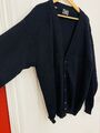 Vintage PFM Principles für Herren Größe L Made in Italy marineblau 50 % Wolle Strickjacke Herren