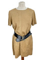 New Look Kleid Shiftkleid Damen Beige Braun Gr. 42 Kurzarm UVP 34,99€