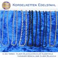 Kordelkette Edelstahl Farben Silber/Schwarz/Silber-Gold | 3 Stärken | 4 Längen