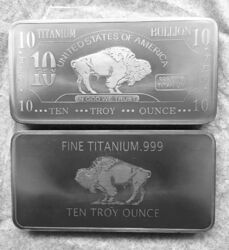 10 oz Titanbarren Büffel Titan Barren Münze Unze Unzen Anlage Geschenk NEU