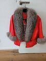 ECHT Lederjacke Damen, rot, pelz, elegant, Gr. 38, M, neuwertig 