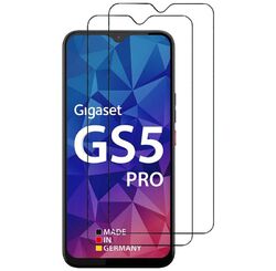 2x Schutzglas Display Schutzfolie Premium 9H Echt Glas für Gigaset GS5 Pro