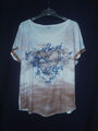 GiNA LAURA Shirt Tunika, beige mit Pailletten, Gr. 46/48