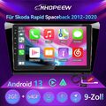 DAB+ Android 13 Carplay 64GB Autoradio GPS Für Skoda Rapid Spaceback 2012-2020