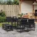 17-tlg. Garten-Essgruppe mit Kissen Grau Poly Rattan vidaXL