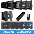 Livolo Glas Funk Touch Lichtschalter Steckdosen Wechselschalter in Schwarz Chrom