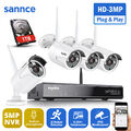 SANNCE 3MP WLAN IP66 Überwachungskamera Set 8CH 5MP NVR Outdoor Kamera H.264+