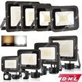 LED Fluter Strahler mit Bewegungsmelder Außen Floodlight 20W 30W 50W 100W IP65