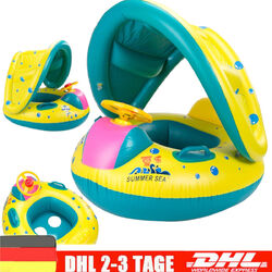 Baby Schwimmring Boot Kinder Schwimmsitz Aufblasbar Schwimmreifen mit Lenkrad