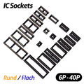 IC Sockel DIP DIL 6 8 14 16 18 20 24 28 polig pin 2,54 Fassungen Halter Socket