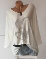 ITALY Gr.44,46,48,Tunika,Pullover,Longshirt,Oversize,moderne Print,Niete,Neu