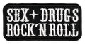 bf64★Sex Drugs Rock N Roll Aufnäher Biker Punk Bügelbild Patch 9 x 4,4 cm