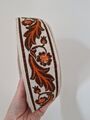 18 Meter Vintage Borte orange braun Blumenmuster groovige Farben viele Verwendungen