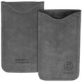 Bugatti Skinny Steel grey Leder f LG E720 Optimus Chic Tasche grau Case