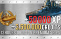 World of Warships: 50.000 EP + 3,5 Millionen Kreditpunkte