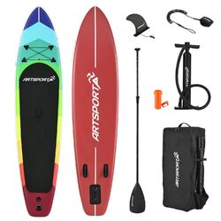 SUP Stand Up Paddle Board Set aufblasbar 320 Paddling Surfboard 150kg ArtSport✔️ Paddel ✔️ Pumpe ✔️ Tasche ✔️ Flick Set ✔️ Fußleine